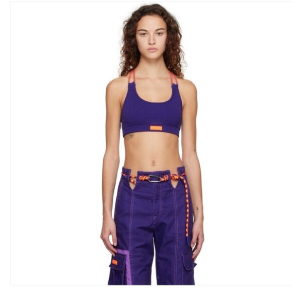 Adidas x Ivy Park Ribbed Sports Bra in Legacy Indigo, Size 1X - Picture 4 of 4